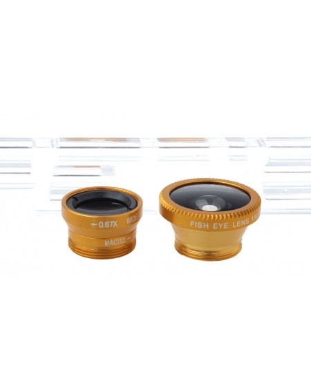 LP-3001 Universal 3-in-1 Clip-On Fisheye + Wide Angle + Macro Lens Set