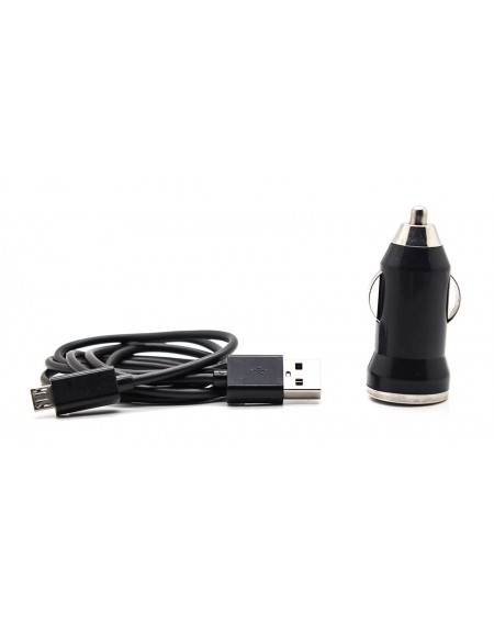 Single USB Car Cigarette Lighter Charger Adapter w/ Micro-USB Data / Charging Cable