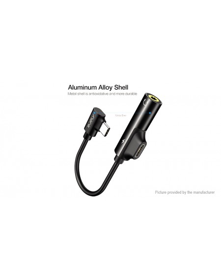RAXFLY 2-in-1 USB-C to USB-C + 3.5mm Splitter Audio Adapter