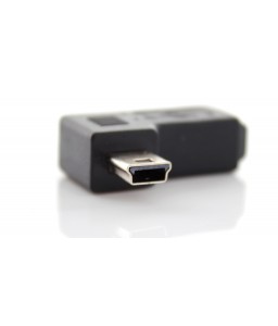 Mini USB Male to Female Left Angled Adapter