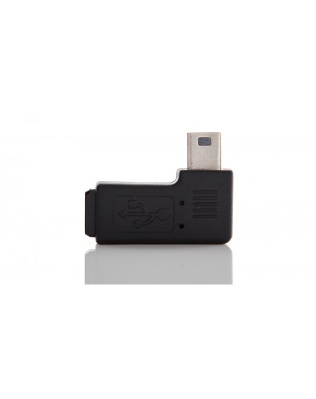 Mini USB Male to Female Left Angled Adapter