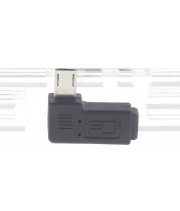 Mini USB Female to Micro USB Male Right Angled Adapter