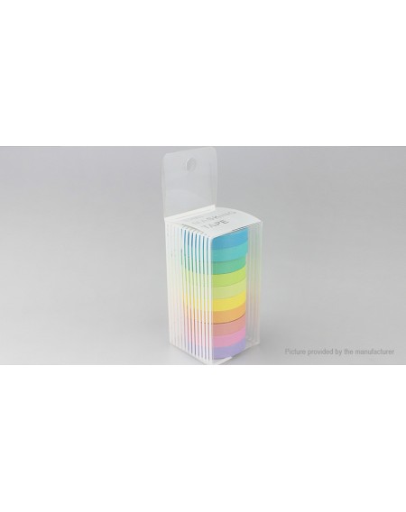 DIY Rainbow Washi Paper Sticker Masking Adhesive Tape (7.5mm*5m/10-Pack)