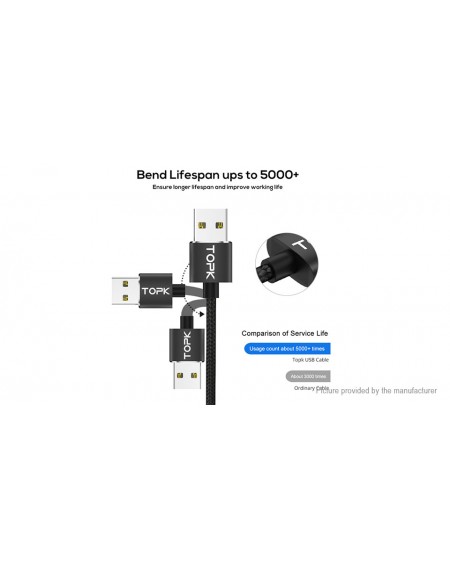 TOPK Micro-USB/8-pin/USB-C to USB 2.0 Nylon Braided Magnetic Charging Cable